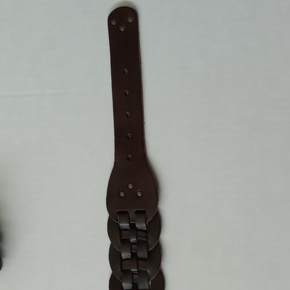 Gap Women's Braided Leather Belt Brown Size Medium Brass Buckle - Picture 16 of 16